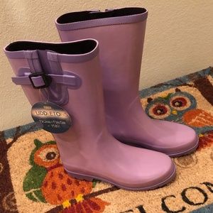 Puddletons Purple Rain Irrigation Mud Boots 8 NEW
